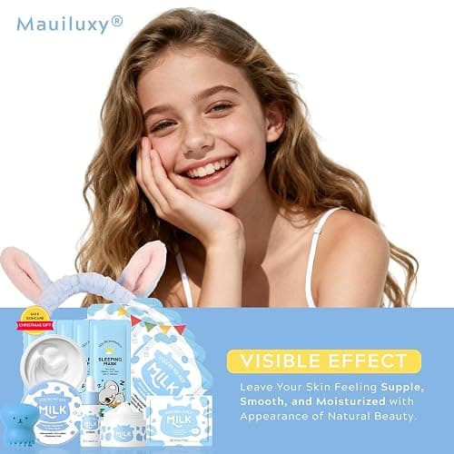 Milk Skin Care Set - 16 PCS Milk Skin Care for Kids Ages 8-12 Hydrating, Smooth & Delicate, Travel Skin Care Routine Kit for Women, Teen Skin Care Kit Christmas Gifts for Teenage Girls Friends Moms thumbnail 3