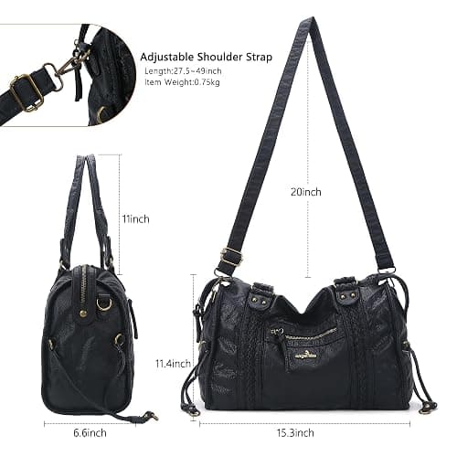 Angel Kiss Hobo Bags For Women Vegan Leather Hobo Satchel Handbags Large Tote Purses Shoulder Bag thumbnail 4
