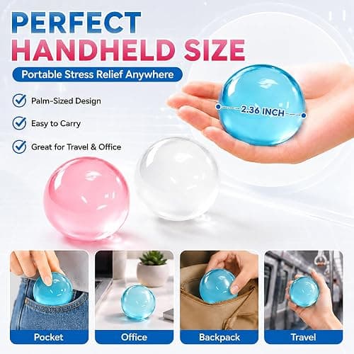 3pcs-Oil Coconut Oil Squishy Stress Ball for Stress Anxiety Relief | Super Soft Squishies Clear Fidget Squeeze Toy Fidget Toys for Kids Adult, Partay Favors thumbnail 3