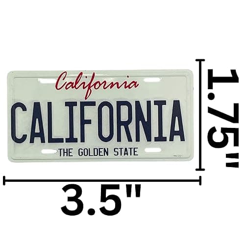California License Plate Magnet, Mini Magnetic Replica Decoration for Fridge or Office, 1.75 by 3.5 Inches thumbnail 2