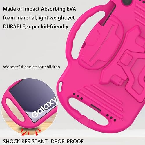 LTROP Case for Samsung Galaxy Tab A11 Plus 2025 / A9 Plus 2023 11 Inch with Shoulder Strap Handle & Kickstand, Shockproof Bumper Case for Galaxy Tab A11+ 2025 / A9+ 11" - Hot Pink thumbnail 4