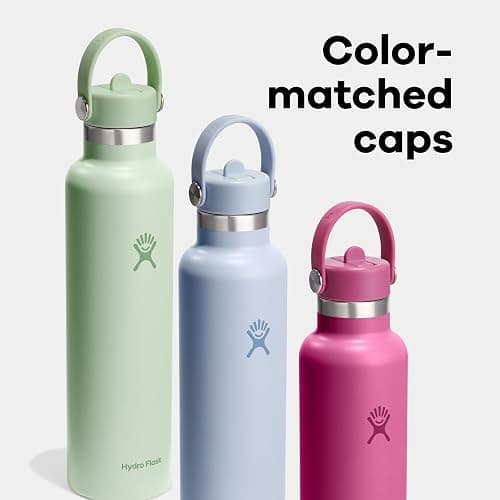 Hydro Flask Water Bottle - Insulated Stainless Steel - Straw Lid, Non Spill, Leakproof 24 Oz Trillium Pink thumbnail 7