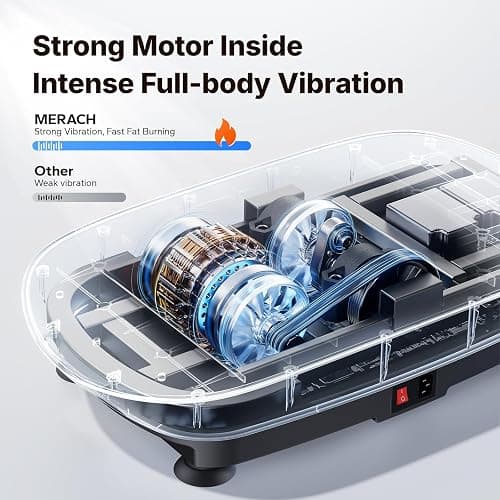 MERACH Vibration Plate Exercise Machine, Curved Vibration Plate for Lymphatic Drainage Weight Loss, Vibrating Plate with Real-Time Calorie Tracking on LED Display, Workout Equipment for Home Women Men thumbnail 6