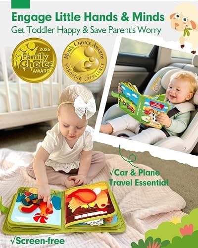 hahaland Busy Book for Toddlers 1-3 - Montessori Toys Busy Board for 1 Year Old Boy Gifts Girl Toys Educational Learning Quiet Activity Books Toddler Travel Toys for One Year Old Birthday Gift thumbnail 4