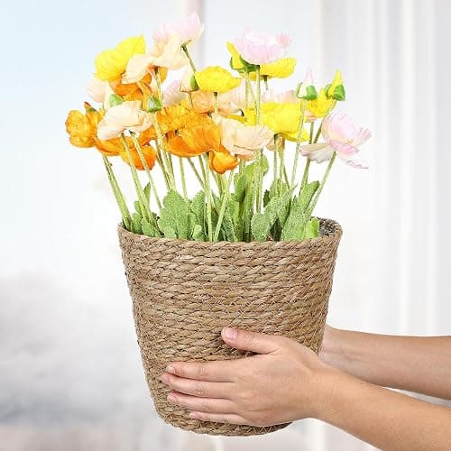 Balacoo Woven Plant Basket: Pot Basket Planter Seagrass Basket Wicker Baskets Natural Storage Pot for Storage Laundry thumbnail 9