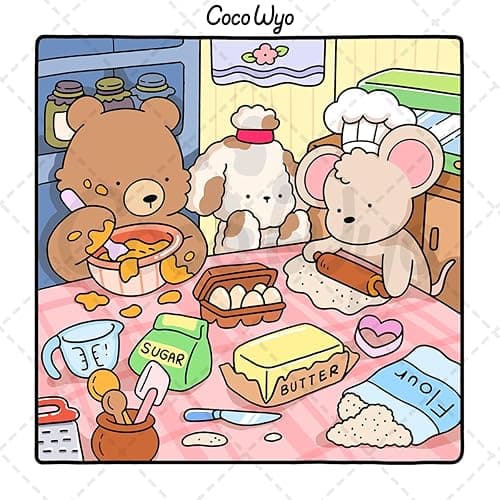 Cozy Friends: Coloring Book for Adults and Teens Featuring Super Cute Animal Characters with Easy and Simple Designs for Relaxation thumbnail 4