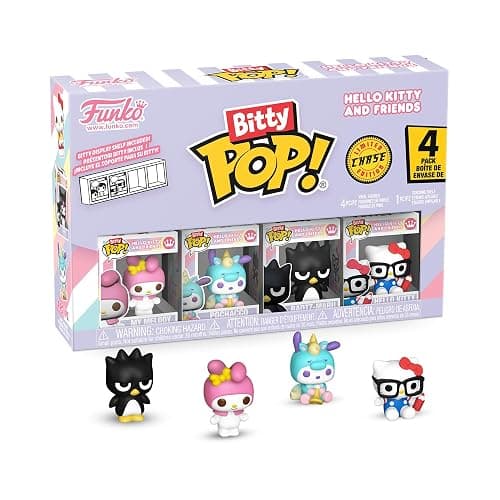 Funko Pop! Bitty: Sanrio - My Melody, Pochacco (Unicorn Party), Badtz-Maru, and Chase Mini Figure - 0.9 Inch (2.2 Cm) - Hello Kitty Collectable - Stackable Display Shelf Included - Gift Idea - Image 1
