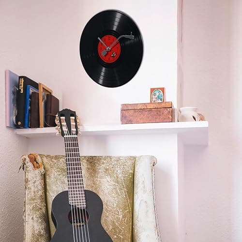 Beavorty Vintage Office Decor Vinyl Record Wall Clock Music Vinyl Clock Record Player Themed Movie Theme Wall Aesthetics Room Vintage Office Ocean thumbnail 7