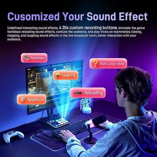 MAONO Gaming Audio Mixer, Audio Interface with Pro-preamp, RGB, Bluetooth, 48V Phantom Power for Live Streaming, Podcasting, Content Create, Gaming MaonoCaster G1 NEO (Not for USB Mic) thumbnail 4