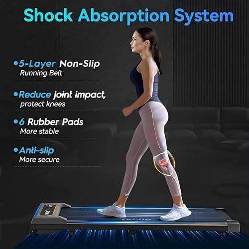 Yagud Walking Pad Treadmill for Home Office, Portable Under Desk Treadmill with Remote Control and LED Display, Walking Jogging Running Machine thumbnail 3