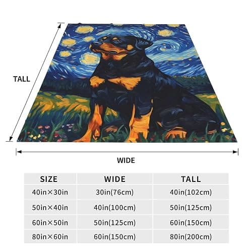 Rottweiler starry night blanket thumbnail 3