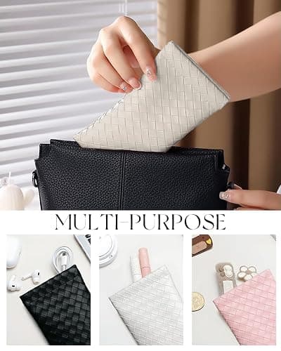 First-zgel 4 Pcs Squeeze Top Sunglass Case with Cleaning Cloth, Soft Leather Eyeglass Case Portable Sunglasses Pouch thumbnail 3