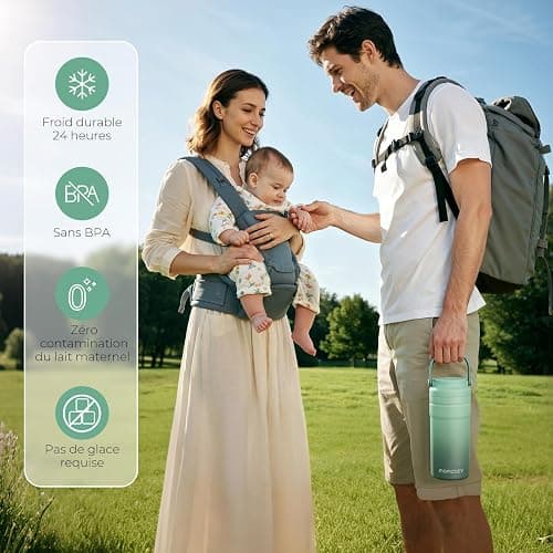 Momcozy Tragbarer Muttermilchkühler für unterwegs, 355ml Kompakt | 355ml kompakt, auslaufsicher, 24h eisfreie Kühlung, doppelwandige Isolierung, BPA-frei, für Reisen, unverzichtbares Geschenk thumbnail 2