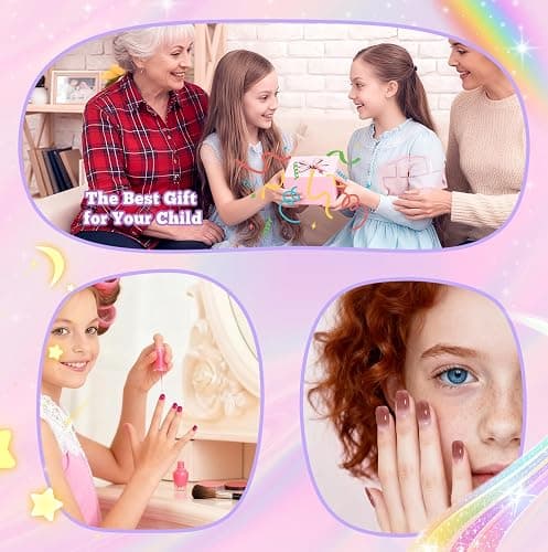 krofaue Short Kids Clear False Nails - 240Pcs Press on Nails for Little Girls Full Cover Children Fake Nails Fingernail Decoration 10 Sizes Soft Gel Nail Tips for Kids thumbnail 8