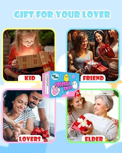Taba Squishy Pack,Fufu Toys Set Include 1 Big Taba Cat Paws & Chick,1 Chick & Cat Paws,2 Hamster Squishy,Stress Relief Toy,Mochi Squeeze Toys,Fidget Cute Stuff for Girls,Boys, Kids and Adults thumbnail 7