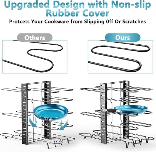 ORDORA Pots and Pans Organizer for Cabinet 16.61 Height, 8 Tier Pot Organizers Rack with 3 DIY Methods, Adjustable Pan Organizer under Cabinet Kitchen Organization and Storage thumbnail 3