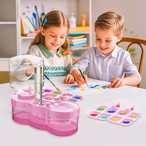 JEChrochen Upgraded Paint Brush Cleaner Tool,Brush Rinser Cup Painting Running Water Circulation Art Supplies for Acrylic,Watercolor and Water Based Creative Gift for Adult Artist Beginner and Painter thumbnail 2