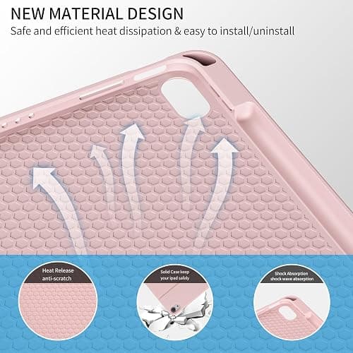GKABXY Case with Keyboard for iPad A16 11th / 10th Generation - 7 Colors Backlit Wireless Detachable Folio Keyboard Cover with Pencil Holder for iPad 11-inch 2025 10th Gen 10.9 Inch 2022, Light Pink thumbnail 7
