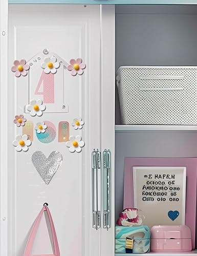 Mymazn Fridge Magnets Cute Refrigerator Magnets Colorful Decorative Magnets 3D Flower Magnets for Office Kitchen Locker 16PCS Pink White (8 Small+8 Large) - Pink+white thumbnail 5