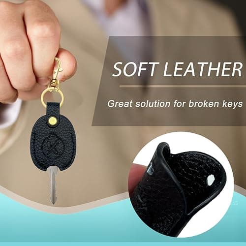 KRSURERICHER Leather Key Sleeve for Broken Key, Car Key Cover, Key Loop Replacment, Key Fod Protector Keychain for Women/Men thumbnail 3