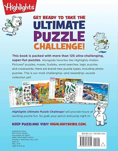 Ultimate Puzzle Challenge!: 125+ Brain Games for Kids, Mazes, Brain Teasers, Word Searches, Crossword Puzzles, Sudoku, Logic Puzzles and More, Kids Activity Book (Highlights Jumbo Books & Pads) thumbnail 2