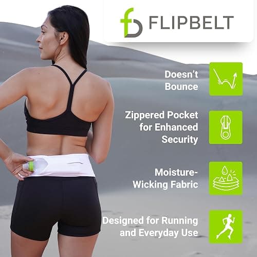 FlipBelt Zipper Running Belt, Waist Pack for Fitness and Running, US Company thumbnail 3