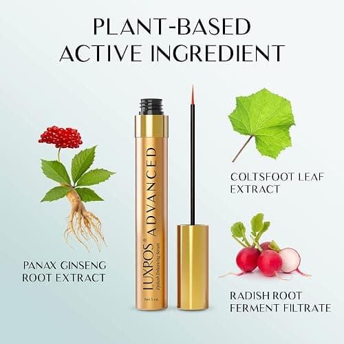 LUXROS Eyelash Serum 5 mL, Eyelash Enhancer Serum for Longer, Thicker Healthier Lashes, Made in USA, 5mL 6 Month Supply thumbnail 5
