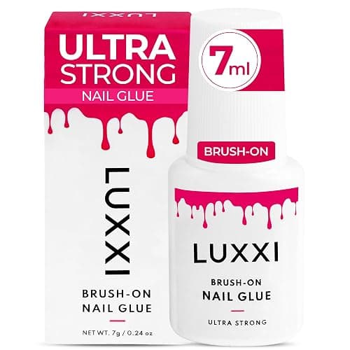 LUXXI Super Strong Brush On Nail Glue for Press On Nails | Best Extra Strength Nail Glue for Long Lasting Extended Wear for Press-Ons, Nail Tips & Acrylic Nails thumbnail 8