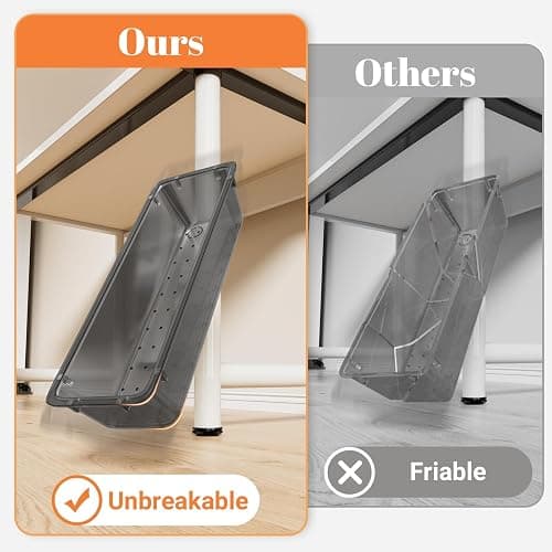 SpaceHacks 15 PCS Clear Plastic Drawer Organizer Set, 4-Size Acrylic Drawer Storage Trays, Storage Bins for Makeup, Gadgets, and Jewelry in Bathroom, Bedroom and Office, Clear Black thumbnail 5