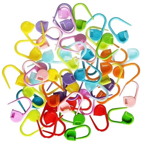 50 Pieces Colorful Knitting Markers Crochet Clips Crochet Pins Bulk Stitch Markers Locking Stitch Knitting Place Markers DIY Craft Plastic Safety Pins Weave Stitch Needle Clip Counter(10 Colors) thumbnail 7
