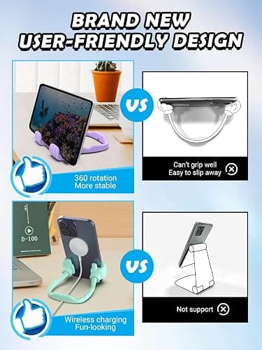 Stocking Stuffers for Teens Girls Boys Adults Cell Phone Stand: UPGRADE Adjustable Thumbs Up Lazy Phone Holder for Desk Cool Gadgets Fun Birthday Gift Ideas for Kids Teenager Women Gifts for Christmas thumbnail 5