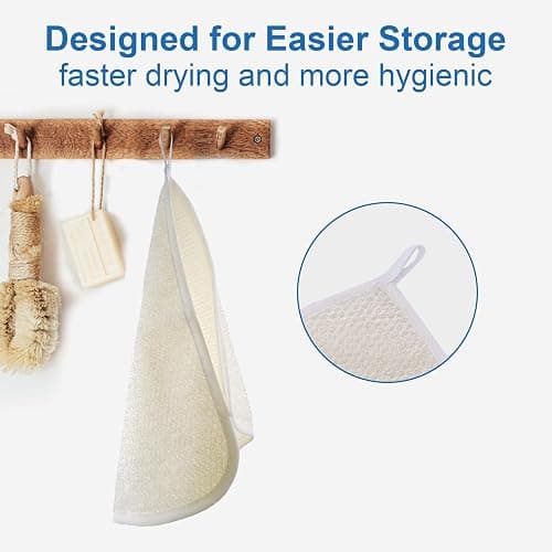 Exfoliating Washcloth (3 Pack), Shower Cloth for Body and Face Exfoliator Scrubber, Two Sides Exfoliate Shower Rag Wash Cloths Nylon Cotton Loofah Sponge Scrub Towel estropajos para el cuerpo thumbnail 7
