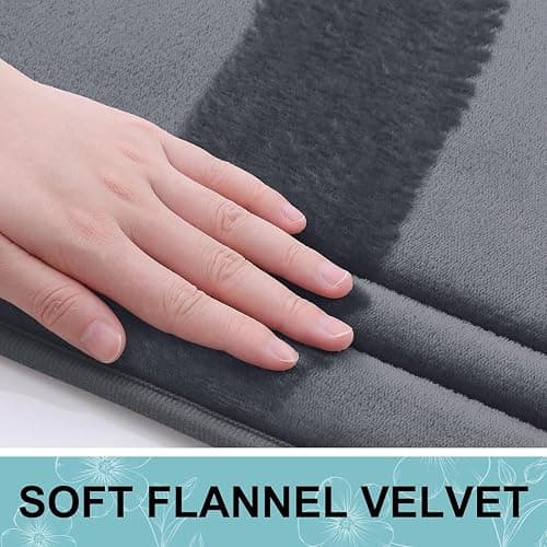 Smiry Memory Foam Bath Mat - 40 x 60cm, Non-Slip, Quick-Dry, Thick, Comfortable - Machine-Washable Floor Rug, Dark Grey - 40 x 60 cm - Dark Grey thumbnail 2