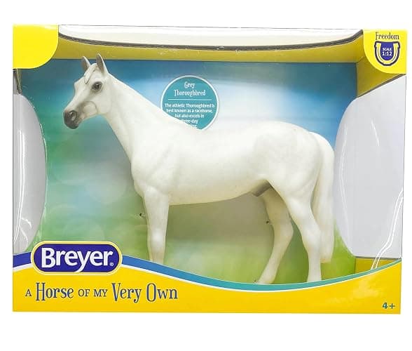 Breyer Horses Freedom Series Fleabitten Grey Thoroughbred | Horse Toy | 9.75" x 7" | 1:12 Scale | Model #1054 thumbnail 2