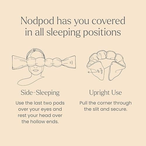 nodpod Patented Gentle Pressure Sleep Mask, Weighted Eye Mask | Patented Light Blocking Design for Sleeping, Travel & Relaxation, Bead Filled, Machine Washable, BPA-Free, Bone thumbnail 5