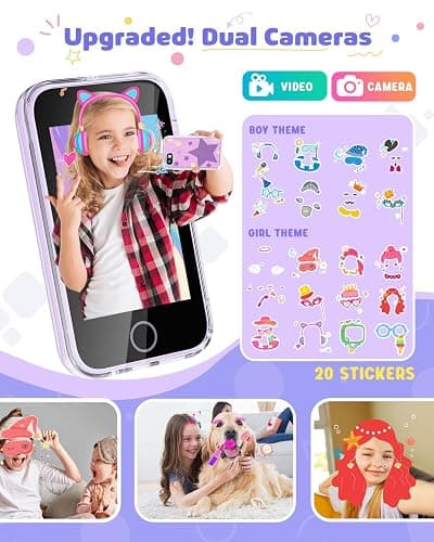 JOYJAM Phone for Kids Age 3-8, 3.5'' Touchscreen Kids Smart Phone for Girls Christmas Birthday Gifts, Learning Toy Phone with Dual Camera, ABC Learning, Habit Tracker for 3 4 5 6 7 8 Year Old thumbnail 5