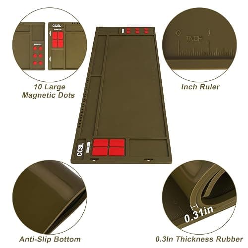 CCSL Rifle Shotgun Gun Cleaning Mat,36" x 12" Magnetic Gun Cleaning Mats for All Guns, Anti-Slip Rifle Repair Gun Mat with Organizer Parts Tray, Gun Cleaning Mat Large thumbnail 4
