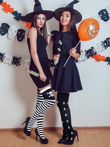 Boao 4 Pairs Halloween Thigh High Long Stockings Over Knee Stockings Cosplay Festival Socks thumbnail 5