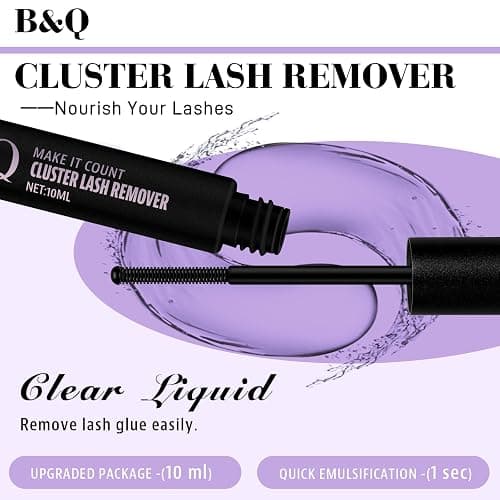 B&Qaugen B&Q Lash Remover for Lash Clusters 10 ML Lash Cluster Remover Cluster Lash Remover Cluster Lash Bond Remover Lash Adhesive Remover Lash Glue Remover Lash Bond and Seal Remover（Remover-10ML） thumbnail 2