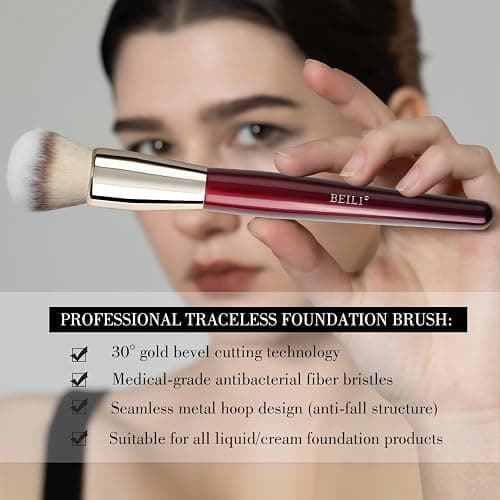 BEILI Makeup Brushes 15Pcs Professional Eyeshadow Brush Set Premium Synthetic Makeup Brushes for Liquid, Cream & Powder Eyeshadow(Red) thumbnail 2