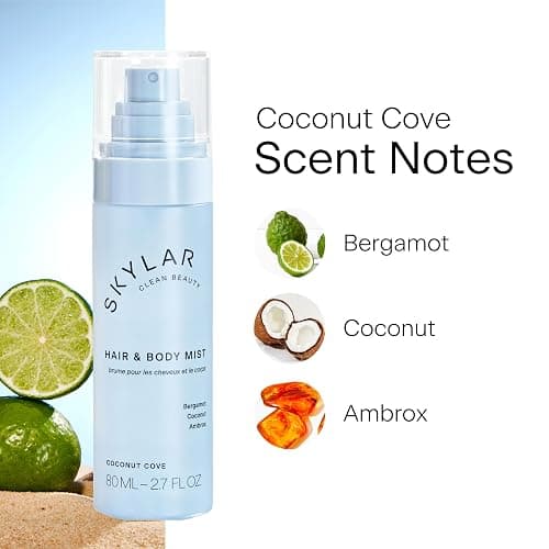 Skylar Coconut Cove Hair & Body Mist | Hypoallergenic & Clean Fragrance | Vegan, Cruelty Free, and Safe For Sensitive Skin | 80 ML, 2.7 Fl Oz thumbnail 7