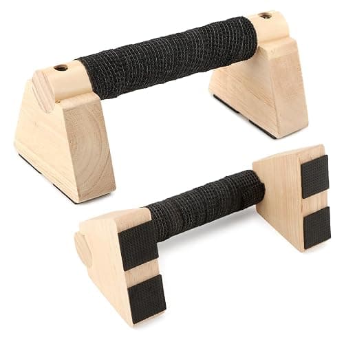 Wood Parallettes Bars for Home Workout, Push Up Bars & Dip Stands, Wooden Calisthenics Equipment Handstand Blocks for Strength Training, Rehabilitation & Gymnastics thumbnail 9
