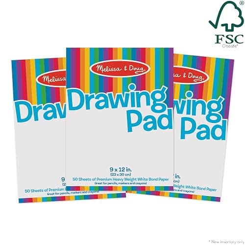 Melissa & Doug Drawing Paper, Sketch Pad, 3-Pack Bundle for Coloring, Writing or Painting (9 x 12 inches) - 50 Sheets Each, Kids Drawing Pad & Art Supplies for Kids Ages 3+ - FSC Certified thumbnail 6