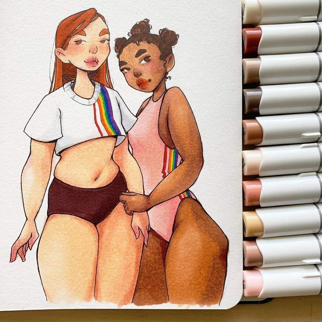 Ohuhu Skin Tone Alcohol Markers Brush Tip - Double Tipped Skin Color Markers for Artist Adults Coloring Illustration - 24 Portrait - Chisel & Brush - Honolulu thumbnail 5
