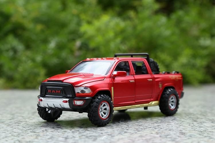 SASBSC Toy Trucks for Boys Age 3-12 Pickup Truck Toys Diecast Metal Model Cars with Light and Sound Pull Back Car Toy for 3+ Year Old Kids (Red) thumbnail 2