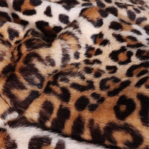 Women's Sexy Elegant Vintage Leopard Print Lapel Faux Fur Long Maxi Coat Jacket - Coffee 1 - X-Large thumbnail 5