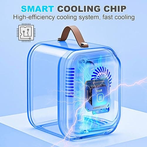 Enventor Mini Fridge 4 Litre/ 6 Can, AC+12V DC Power, Portable Cooler & Warmer, Small Fridge for Bedrooms, Car, Skincare, Fruit and Drinks, White thumbnail 5
