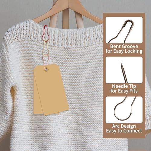 300 Pcs Crochet Markers with Needles,Metal Stitch Markers for Knitting | Calabash Pins with 18 Pcs Blunt Needles for Crocheting,Crochet Accessories and Supplies, Fabric,Clothing Tag,DIY Craft thumbnail 5