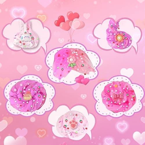 6 Pack Slimes, Pink Slime Kids, Cloud Slime kit for Girls Ages 8-12, Toys for Girls and Boys, for Kids Slime Set Party kit Goodie Bag Stuffers, 4 5 6 7 8 9 10 Year Old Girl Birthday Gift Cute Stuff thumbnail 9