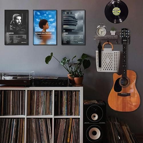 Anslivle 3-Piece Framed Canvas Drake Album Cover Posters, Black, 16x24 inches, Contemporary Music Wall Art for Living Room, Bedroom, Home Office thumbnail 5